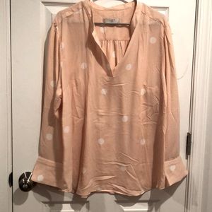 Women’s Pink Blouse with White Polka Dots LOFT